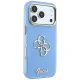 Guess IML 4G Script Metal dėklas telefonui iPhone 17 Pro / 18 Pro, šviesiai mėlynas