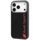 Audi dėklas iPhone 17 Pro telefonui R8 Carbon Fiber MagSafe, juodas