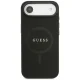 Guess Saffiano Classic Logo MagSafe dėklas telefonui iPhone 17 Air, juodas