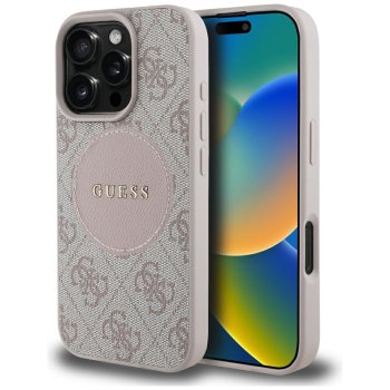 Guess 4G Circle Classic Logo MagSafe Phone Case Cover iPhone 16 Pro Max - pink