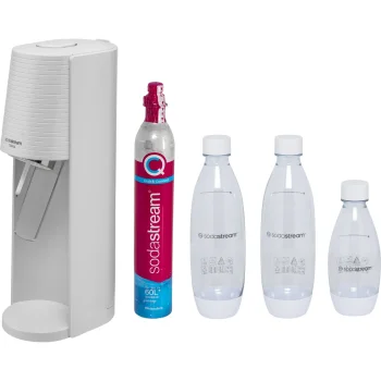 SodaStream Terra gazuoto vandens aparatas su balionu ir 3 buteliukais, baltas