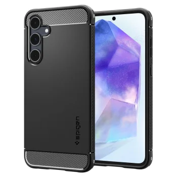 Samsung Galaxy A55 ( SM-A556B/DS ) Spigen Rugged Armor Case Cover, Black