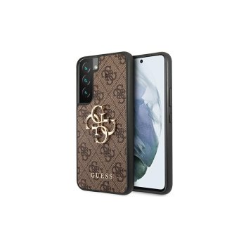 Guess 4G Big Metal Logo dėklas Samsung Galaxy S22 (S901), rudas