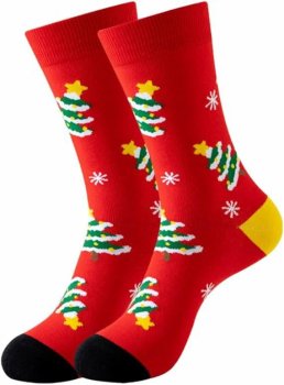 Christmas Socks with Festive Tree Design, Unisex Holiday Gift