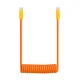 Newell USB-C į USB-C laidas 100 W, 1,5 m, spiralinis, oranžinis-geltonas