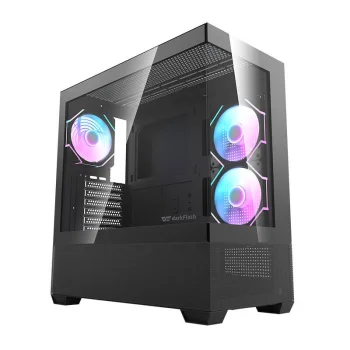 Kompiuterio korpusas Darkflash DS900 AIR + 6 ARGB ventiliatoriai, juodas