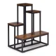 ModernHome 4 Tier Plant Stand, Industrial Metal Flower Pot Holder Shelf for Indoors