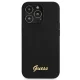 Guess Silicone Script Gold Logo Case for iPhone 13 Pro Max, Black