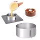 Round Stainless Steel Adjustable Cake Ring Baking Mold, 8 cm