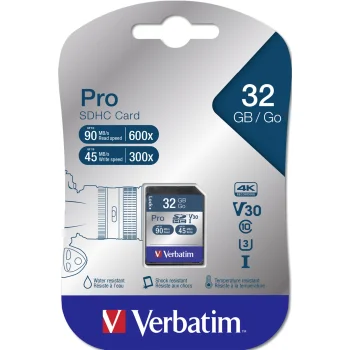 Verbatim Pro 32 GB SDHC memory card, Class 10, UHS-I U3
