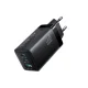 Sieninis įkroviklis Joyroom JR-TG10 65W GaN, 2x USB-C, USB-A ir 1.2 m USB-C laidas, juodas