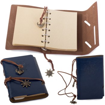 Retro Traveler's Notebook / Diary, Blue