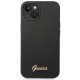 Guess Silicone Vintage Gold Logo dėklas, skirtas iPhone 14 Plus, juodas