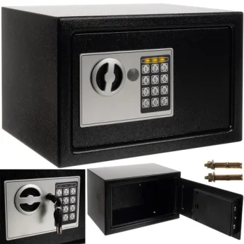 Malatec 00022627 elektroninis seifas su kodine spyna, juodas