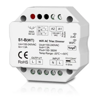Išmanusis kintamosios srovės reguliatorius Skydance S1-B(WT) Tuya Wi-Fi & RF