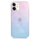 Guess iPhone 12 mini dėklas 4G 3D Pattern Collection, mėlynai rožinis