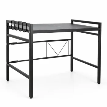 Microwave Shelf Kitchen Counter Organizer Rack for Storage, black