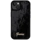 Guess dėklas iPhone 13 / 14 / 15 Sequin Script Metal, juodas