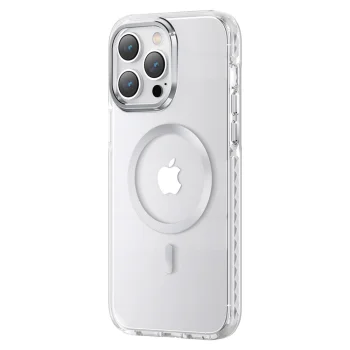 Kingxbar Ice Crystal Series MagSafe dėklas iPhone 14 Plus, sidabrinis