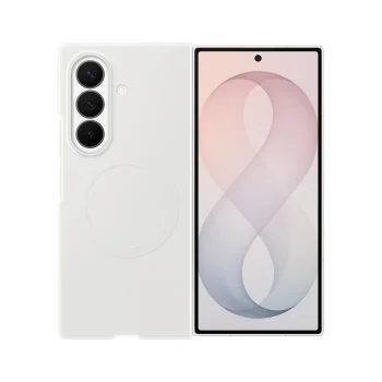 Samsung Silicone Magnet dėklas skirtas Galaxy Z Fold 8 su MagSafe ir 2 plėvelėmis, baltas