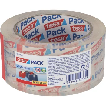 Pakavimo lipnioji juosta Tesa Tesapack Crystal Clear 66 m x 50 mm, skaidri