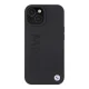 BMW Leather Hot Stamp MagSafe dėklas iPhone 15 telefonui, juodas