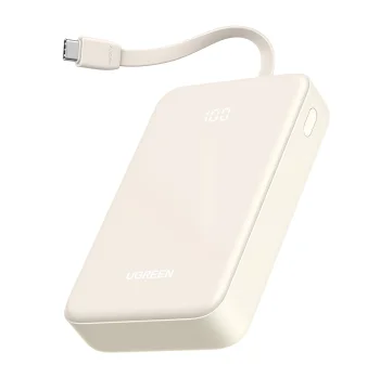 Ugreen PB505 išorinė baterija 20000mAh 22.5W su USB-C laidu, balta