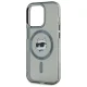 Karl Lagerfeld dėklas iPhone 15 Pro su MagSafe, IML Metal Choupette Head, juodas
