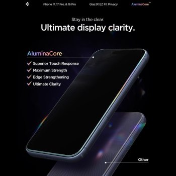 Spigen Glas.TR EZ Fit Privacy apsauginis stiklas iPhone 16 Pro (2 vnt.)