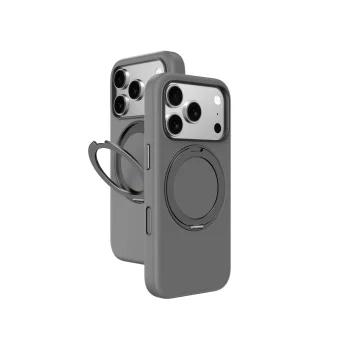 AmazingThing Cloudie dėklas su stovu iPhone 17 Pro, pilkas