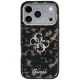 Guess IML 4G Script Metal dėklas iPhone 17 Pro Max / 18 Pro Max, juodas / rudas