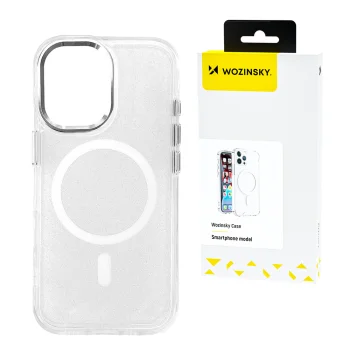 Wozinsky Glitter Case with MagSafe for Samsung Galaxy S25+, Clear with Glitter