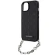 Karl Lagerfeld dėklas iPhone 14 telefonui Saffiano Monogram Chain, juodas