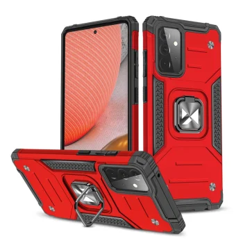 Dėklas Wozinsky Ring Armor skirtas Samsung Galaxy A72 4G su žiedu ir stovu, raudonas