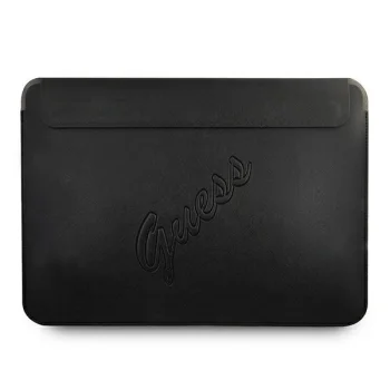 Guess Saffiano Script 13" nešiojamojo kompiuterio dėklas, juodas