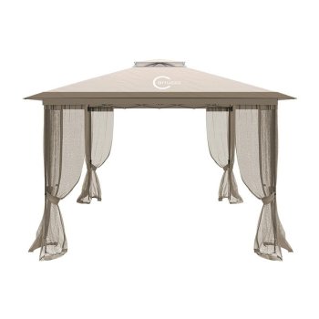 Sodo pavėsinė su sienelėmis ir tinkleliu nuo uodų Carruzzo 127842, 3x3 m