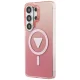 Guess IML Gradient Triangle MagSafe dėklas Samsung Galaxy S26 Ultra, rožinis