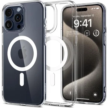 Spigen Ultra Hybrid MagSafe dėklas telefonui iPhone 15 Pro Max 6.7", baltas