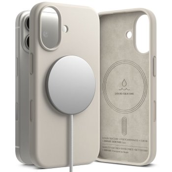 Ringke Silicone Magnetic MagSafe Phone Case Cover iPhone 17 - Beige