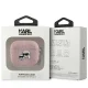Karl Lagerfeld dėklas AirPods 3 ausinėms Monogram Karl & Choupette Head, rožinis