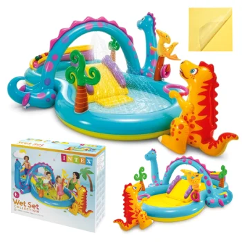 Pripučiama vandens žaidimų aikštelė Intex Dinoland 57135 su čiuožykla