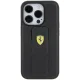 Ferrari dėklas iPhone 15 Pro telefonui Grip Stand Metal Logo, juodas
