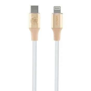 Guess Embossed Logo USB-C to Lightning laidas 1.5m, auksinis