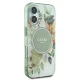 Guess dėklas iPhone 16 telefonui IML Flower & Tonal Circle MagSafe, žalias