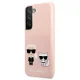 Samsung Galaxy S22+ Plus 5G (SM-S906) Karl Lagerfeld Silicone Ikonik Karl & Choupette Case Cover (KLHCS22MSSKCI), Pink