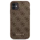 Guess 4G Metal Gold Logo dėklas iPhone 11 / XR telefonui, rudas