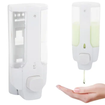 Wall-Mounted Soap and Liquid Dispenser, 350 ml, White