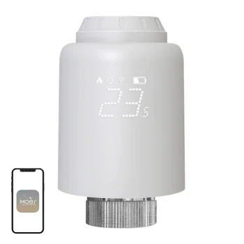Išmanioji termostatinė galvutė MOES ZTRV-PJ-601-MS ZigBee, balta