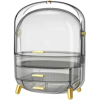 Cosmetic Makeup Organizer Container Jewelry Storage Box + LED Lighting