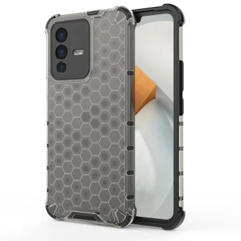 Dėklas Vivo V23 5G Honeycomb hibridinis šarvuotas su geliu, juodas